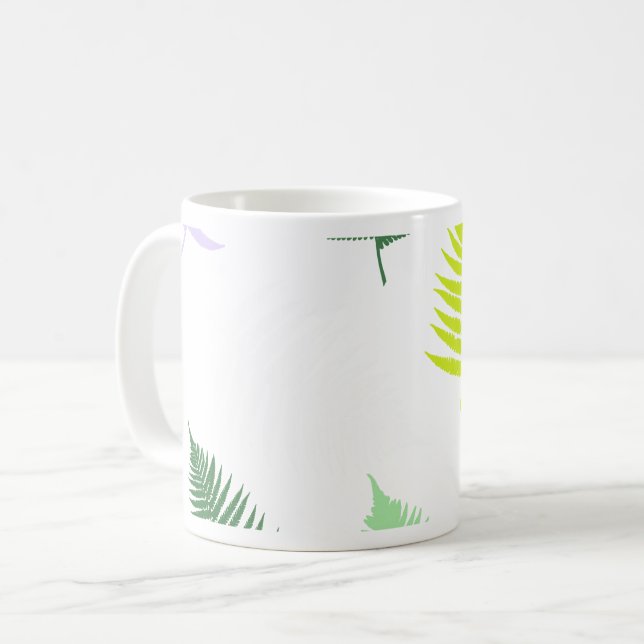 Pastel Färg Lucky Fern Kaffemugg (Framsida vänster)