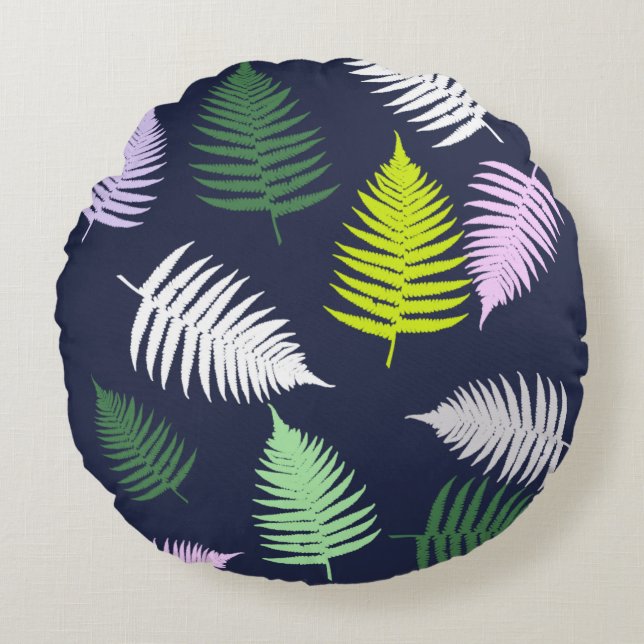 Pastel Färg Lucky Fern Rund Kudde (Framsidan)