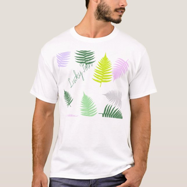 Pastel Färg Lucky Fern T Shirt (Framsida)