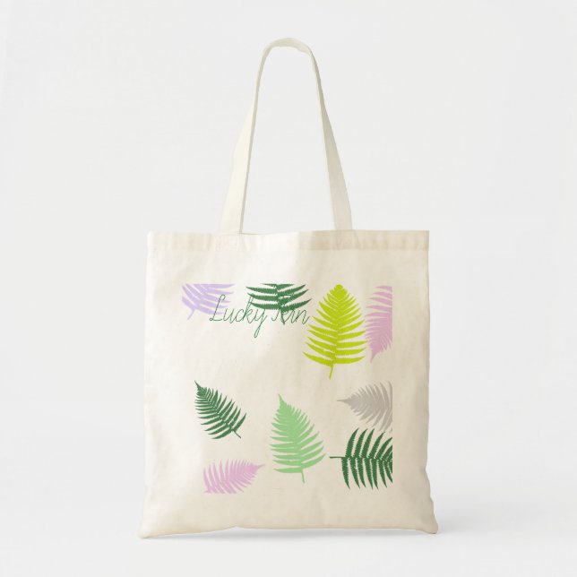 Pastel Färg Lucky Fern Tygkasse (Framsidan)