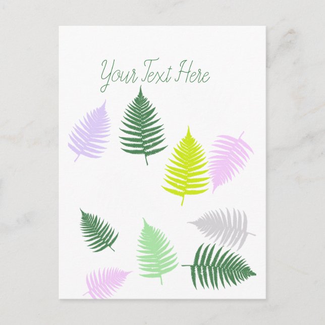 Pastel Färg Lucky Fern Vykort (Framsida)