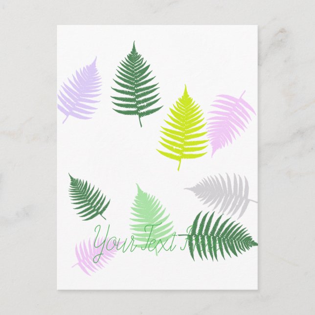 Pastel Färg Lucky Fern Vykort (Framsida)