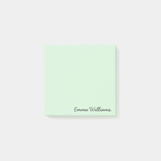 Pastel Färg med anpassat namn - minimalistisk Pers Post-it Block (Framsida)