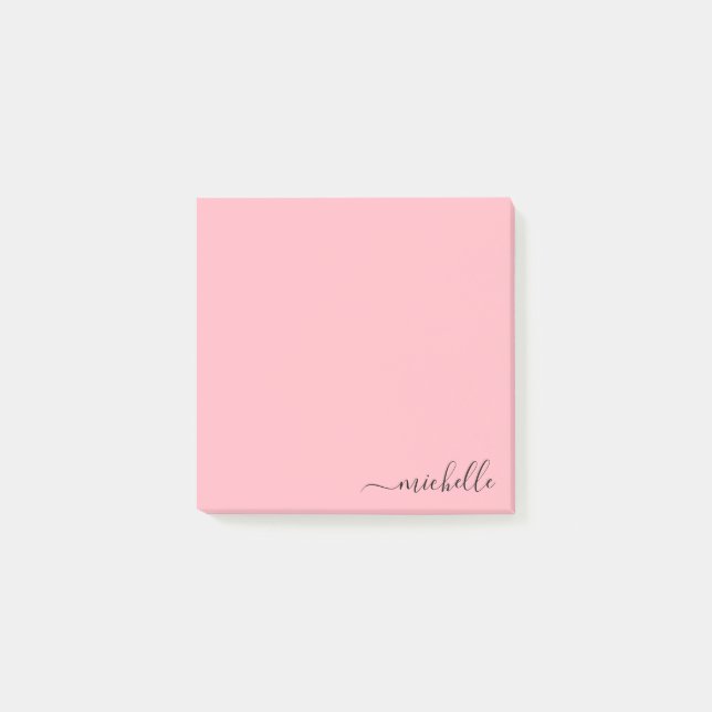 Pastel Färg med anpassat namn - minimalistisk Pers Post-it Block (Framsida)