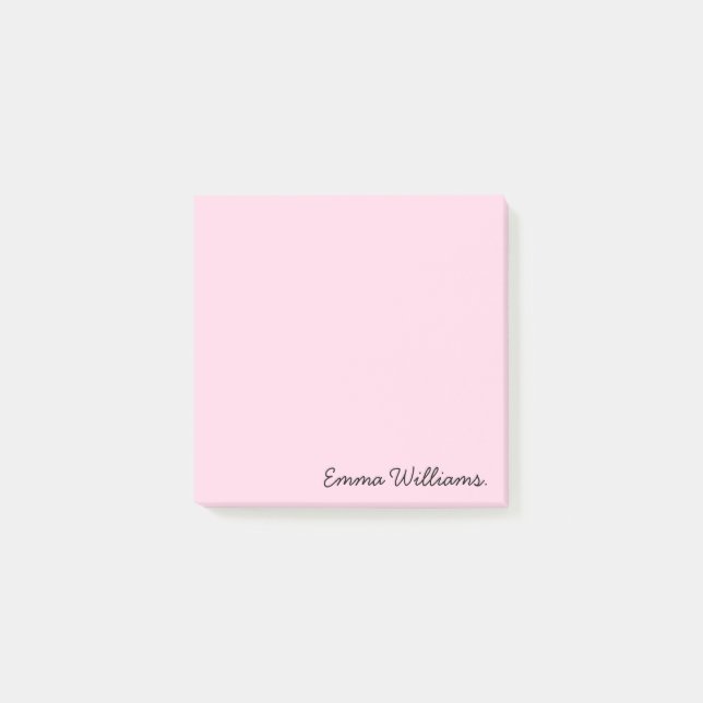 Pastel Färg med anpassat namn - minimalistisk Pers Post-it Block (Framsida)