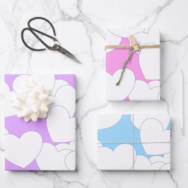 Pastel Färg med stora vita hjärtan