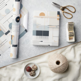 Pastel färg, medelårhundradets geometriska mönster presentpapper