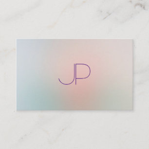 Pastel Färg Modern Monogram Professionell Elegant Visitkort