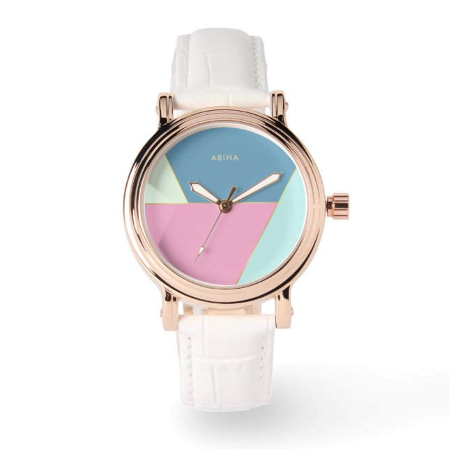 Pastel färg monogram initialer eWatch Watch Watch Armbandsur (Framsida)