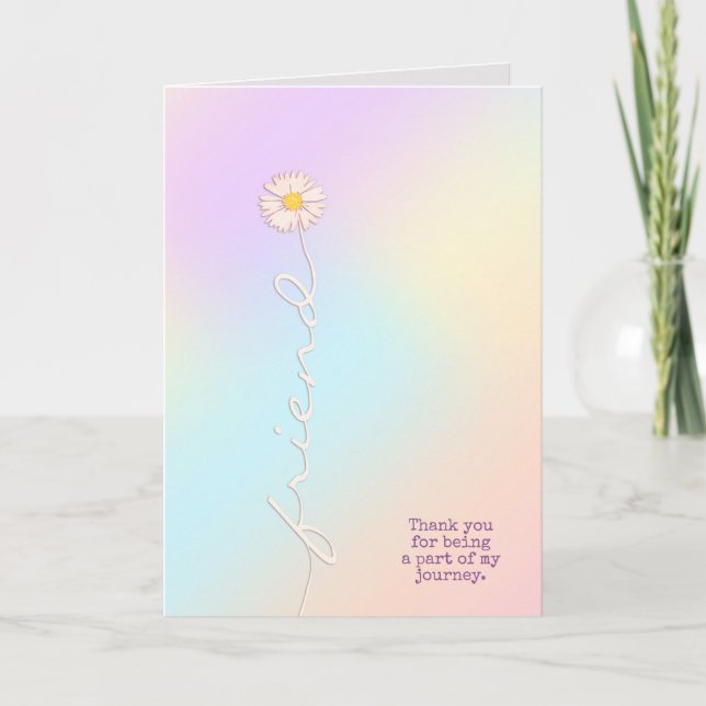 Pastel färg och daisy för vänligt tack kort (Framsida)