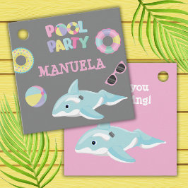 PASTEL FÄRG ORCA FLYTER BASSÄNG PARTY GÅVOR ETIKETTER