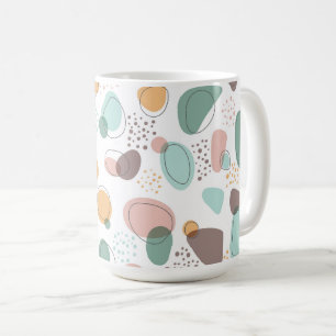 Pastel Färg Organic Shapes Seamless Mönster Kaffemugg