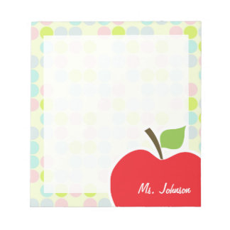 Pastel Färg, Polka Dot; Äpple Anteckningsblock