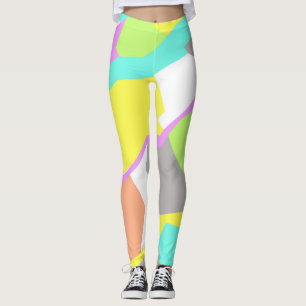 Pastel Färg Positive Vibes Abstrakt Leggings