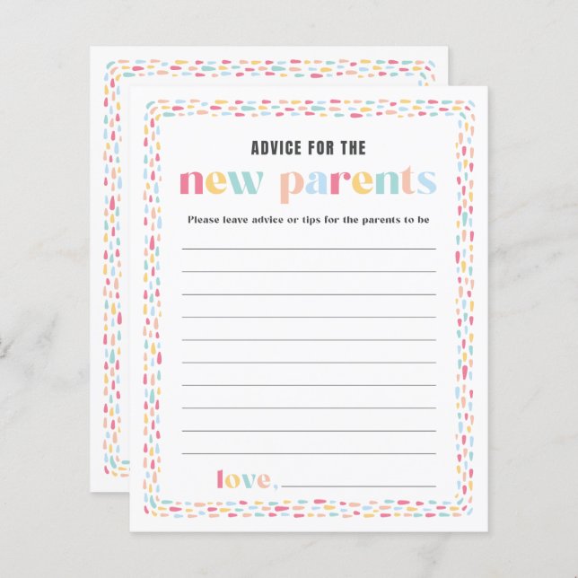 Pastel Färg Rainbow Baby Shower Parsedvice (Fram/baksida)