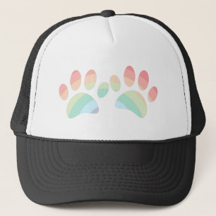 Pastel Färg Rainbow Hund Tass avtryck Keps