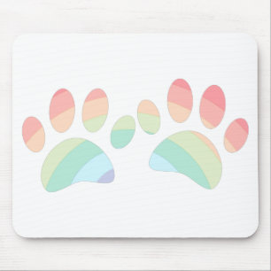 Pastel Färg Rainbow Hund Tass avtryck Musmatta