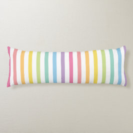 Pastel Färg Rainbow Rand Mönster Kroppskudde