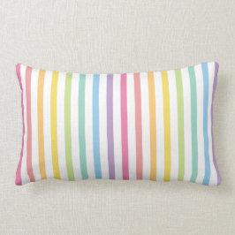 Pastel Färg Rainbow Rand Mönster Lumbarkudde