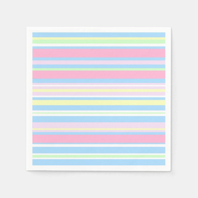 Pastel Färg Rand Pappersservett (Framsidan)