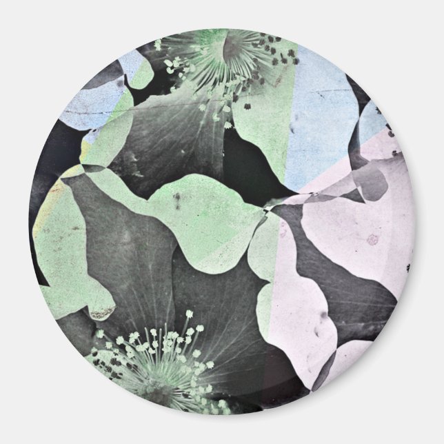 Pastel färg romantisk blommans natur mönster art magnet (Framsidan)