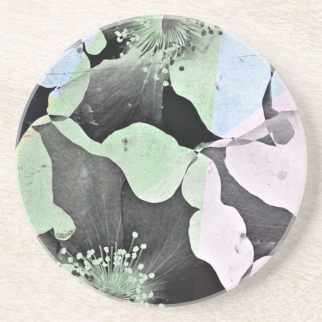 Pastel färg romantisk blommans natur mönster art underlägg sandsten (Framsidan)