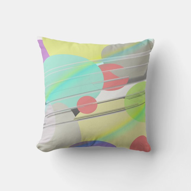 Pastel Färg Round Oval Shape Mönster Dekorativ kud Kudde (Framsida)