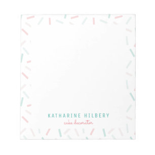 Pastel Färg Sprinkles White Anteckningsblock