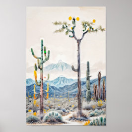 Pastel färg surreal abstrakt ökcactus poster