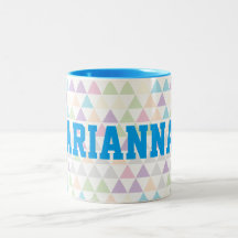 Pastel Färg Triangles med Blue Custom Name