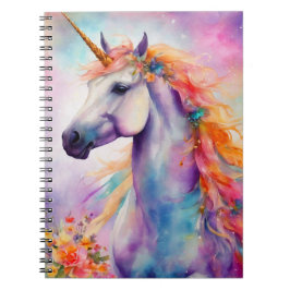 Pastel Färg Unicorn Anteckningsbok