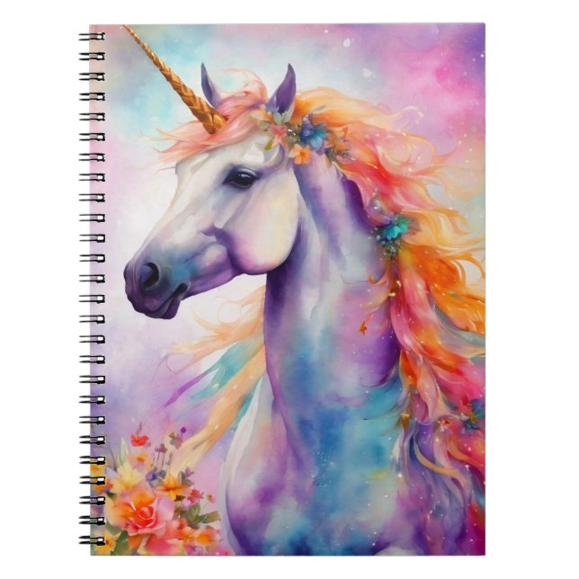 Pastel Färg Unicorn Anteckningsbok (Framsidan)