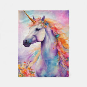 Pastel Färg Unicorn Fleecefilt