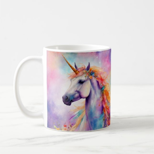 Pastel Färg Unicorn Kaffemugg (Vänster)