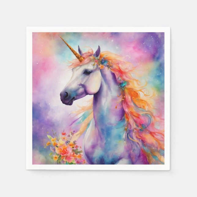 Pastel Färg Unicorn Pappersservett (Framsidan)