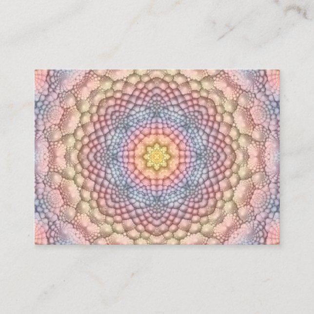 Pastel Färg Vintage Fractal Kaleidoscope Visitkort (Framsida)
