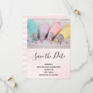 Pastel Färgad Cake Decortor Verktyg Birthday Spara Datumet