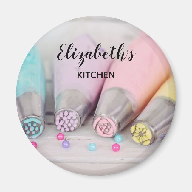 Pastel Färgad Cake Decortor Verktyg Kitchen Magnet (Framsidan)