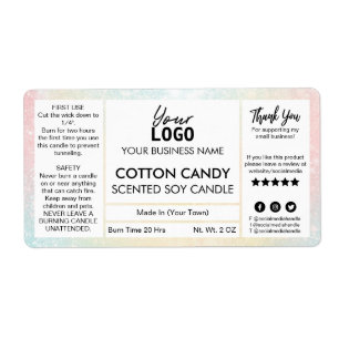Pastel Färgad Cotton Candy Scented Soy Candle Fraktsedel