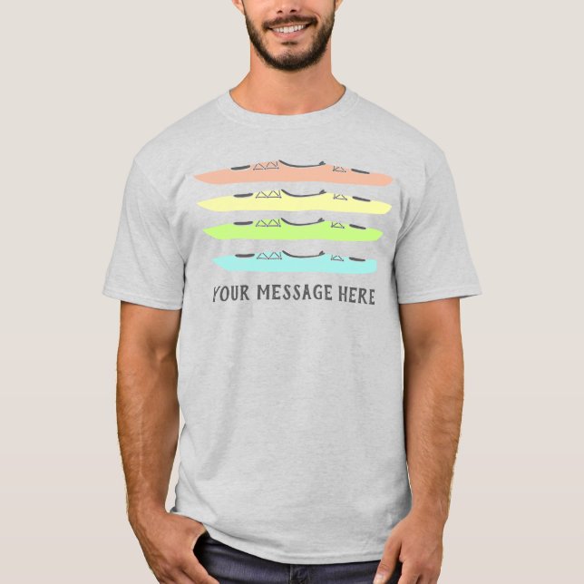 Pastel Färgad Kayaks Graphics Personlig T Shirt (Framsida)