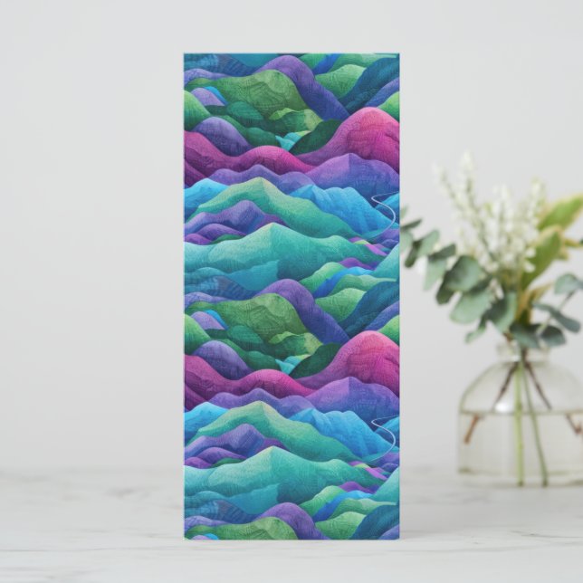 Pastel Färgad Mountains Bookmark (Stående Fram)
