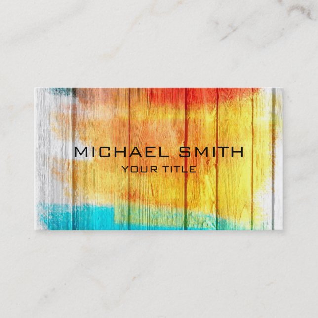 Pastel Färgad på Wood #4 Visitkort (Framsida)