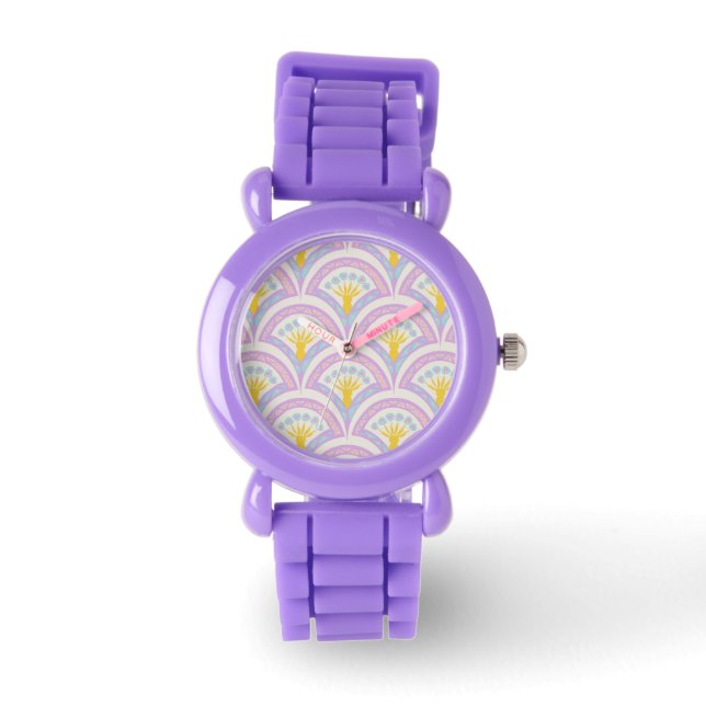 Pastel färgad snäcka mönster armbandsur (Framsida)