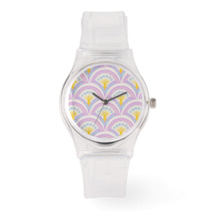 Pastel färgad snäcka mönster armbandsur