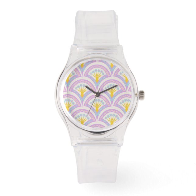 Pastel färgad snäcka mönster armbandsur (Framsida)