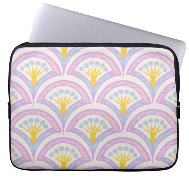 Pastel färgad snäcka mönster laptop fodral (Framsidan)