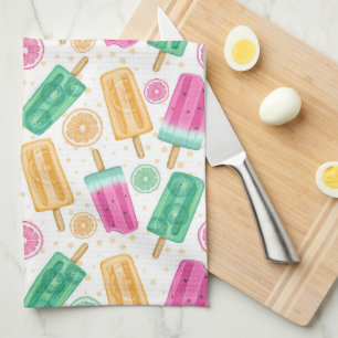 PASTEL FÄRGAD SOMMER POPSICKLES & FRUKT KÖKSHANDDUK