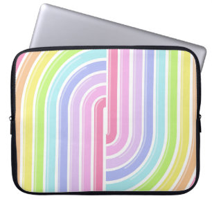 PASTEL FÄRGAD STRIPED MÖNSTER LAPTOP FODRAL