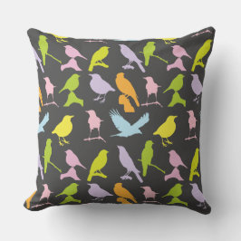 Pastel Färgad Variety of Birds Mönster Kudde