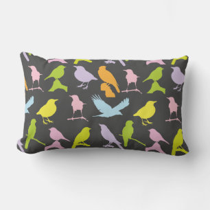 Pastel Färgad Variety of Birds Mönster Lumbarkudde